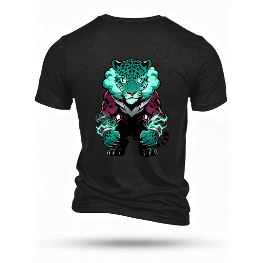 Black T-shirt, back print