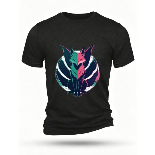 Black T-shirt, front print