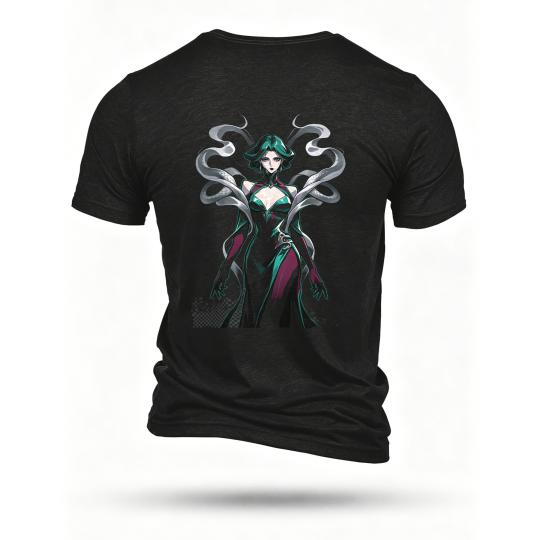 Black T-shirt, back print