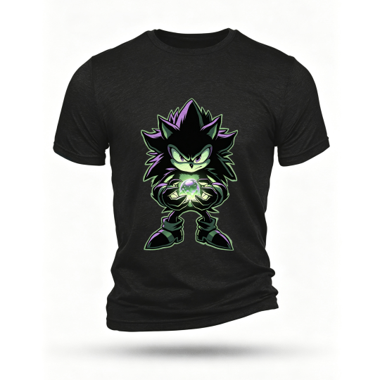 Black T-shirt, front print