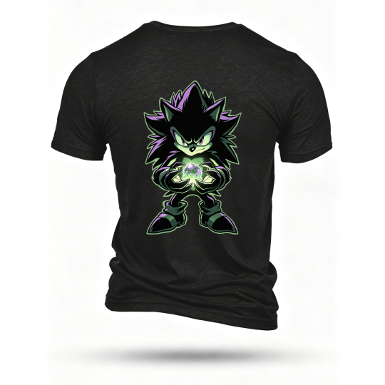 Black T-shirt, back print
