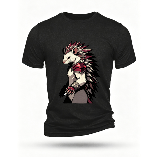 Black T-shirt, front print