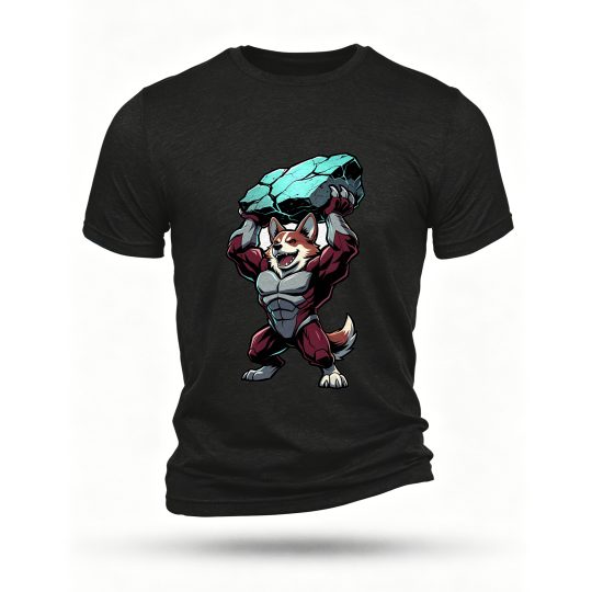 Black T-shirt, front print