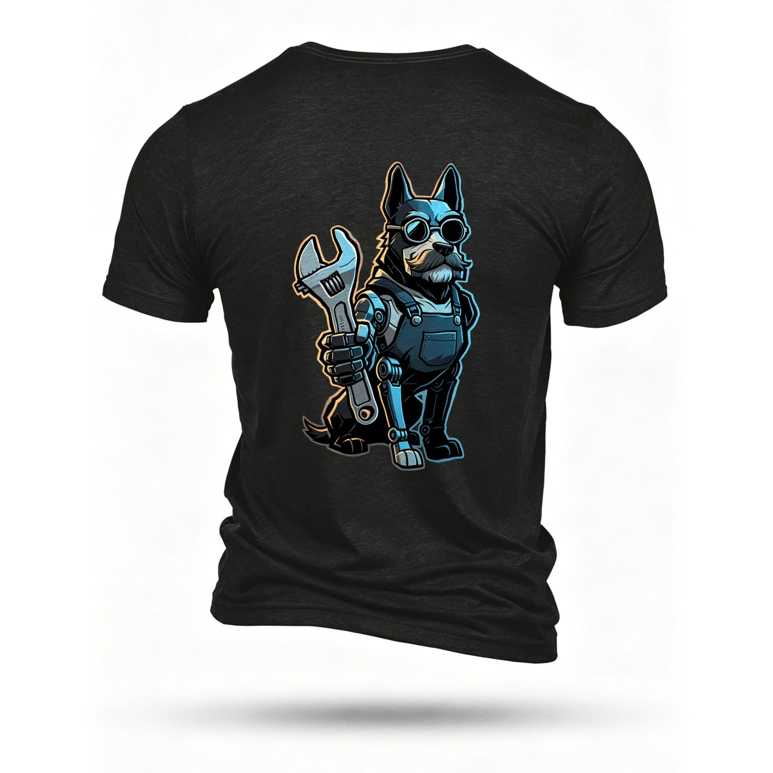 Black T-shirt, back print