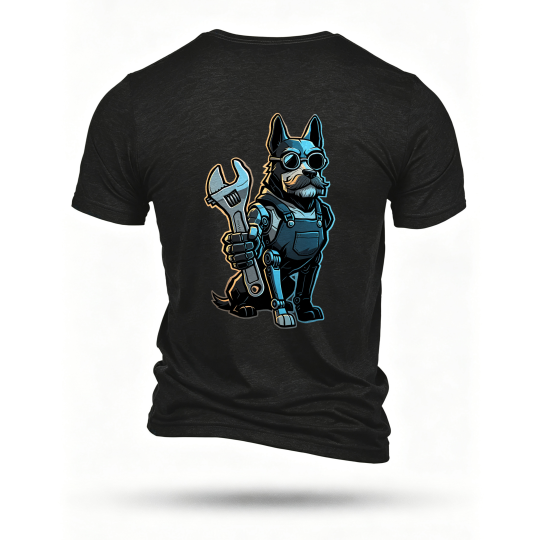 Black T-shirt, back print