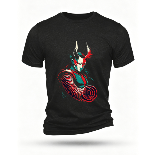 Black T-shirt, front print
