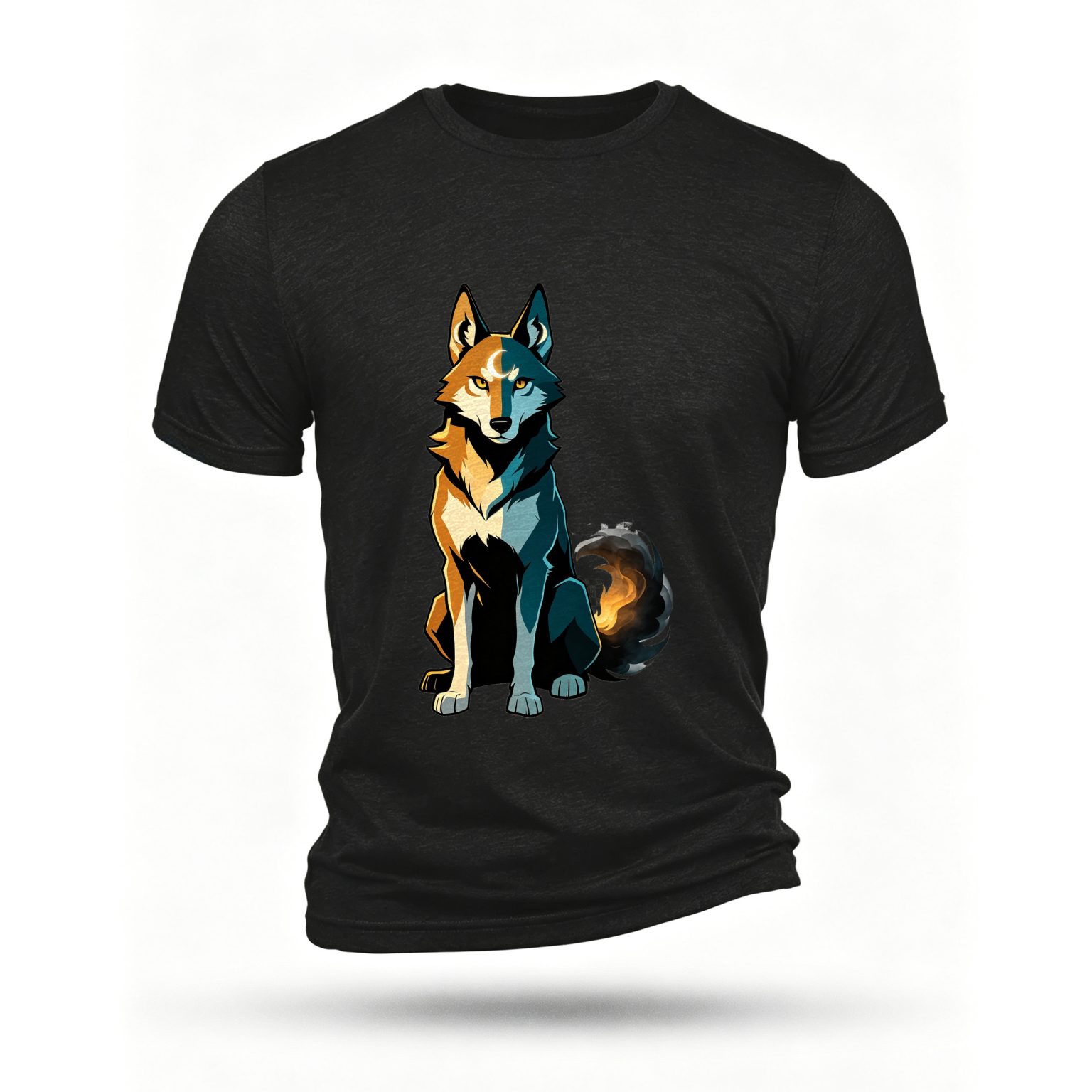 Black T-shirt, front print