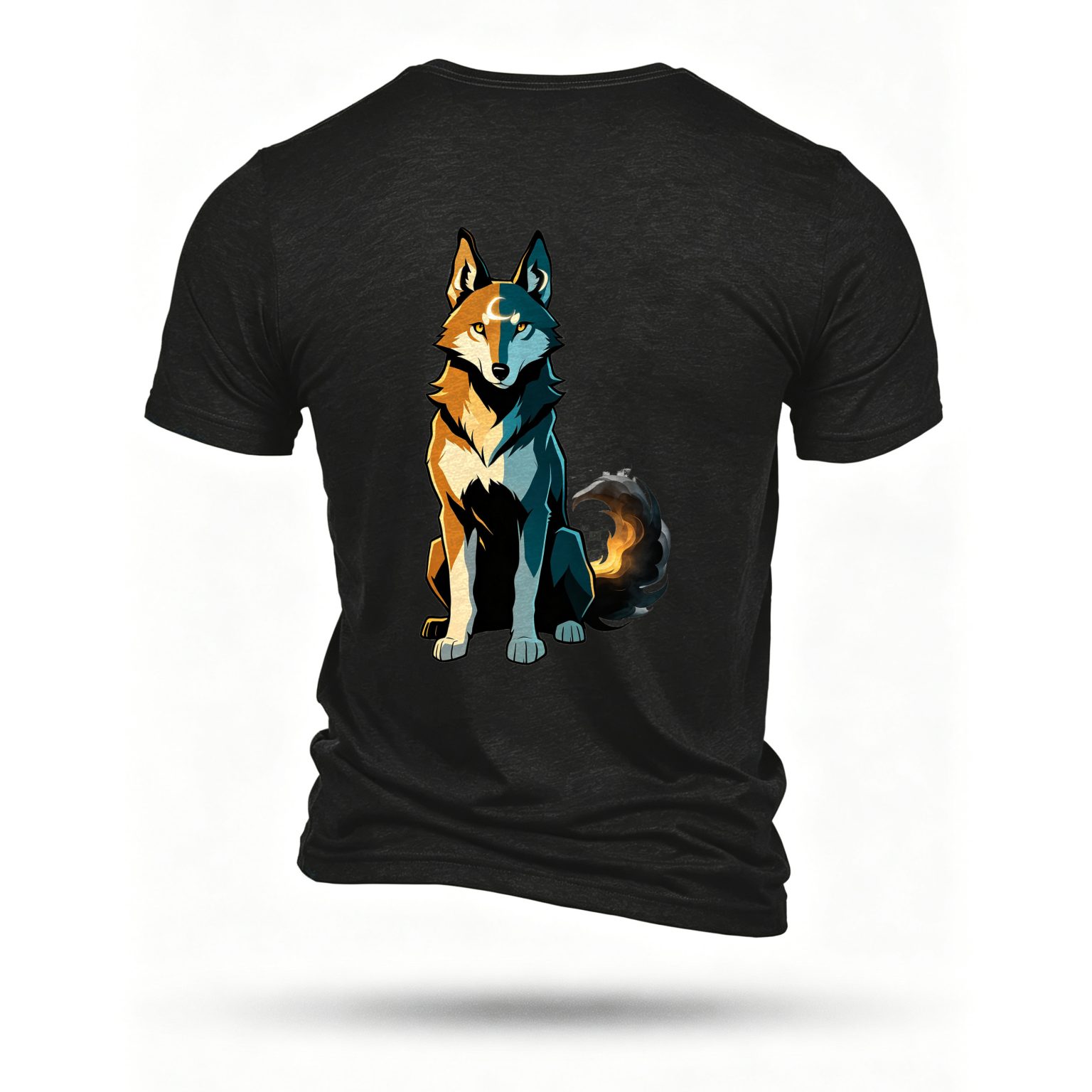Black T-shirt, back print