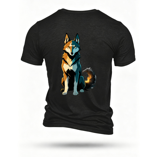 Black T-shirt, back print