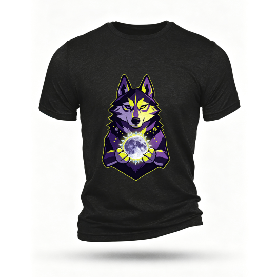 Black T-shirt, front print