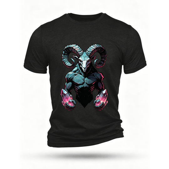 Black T-shirt, front print