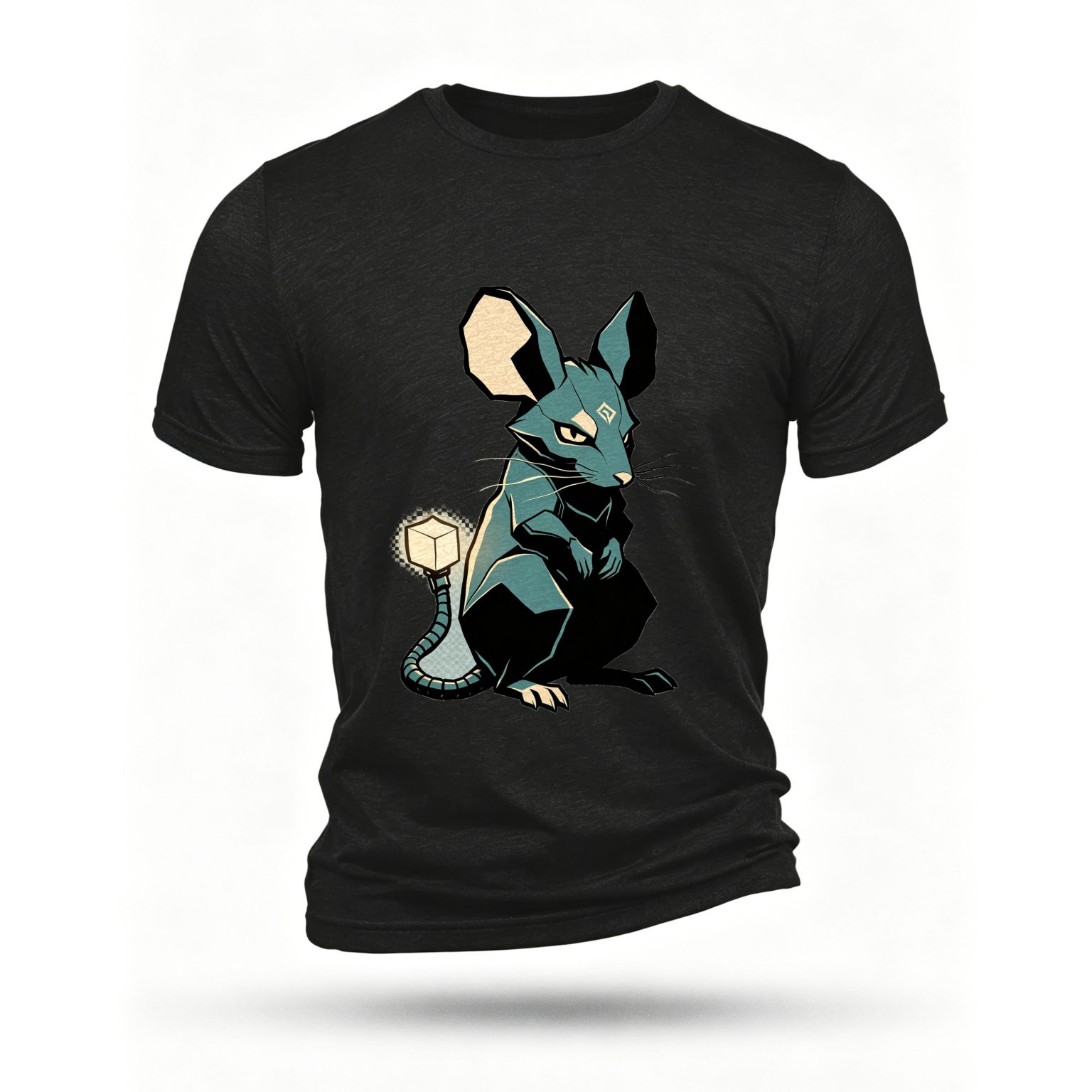 Black T-shirt, front print
