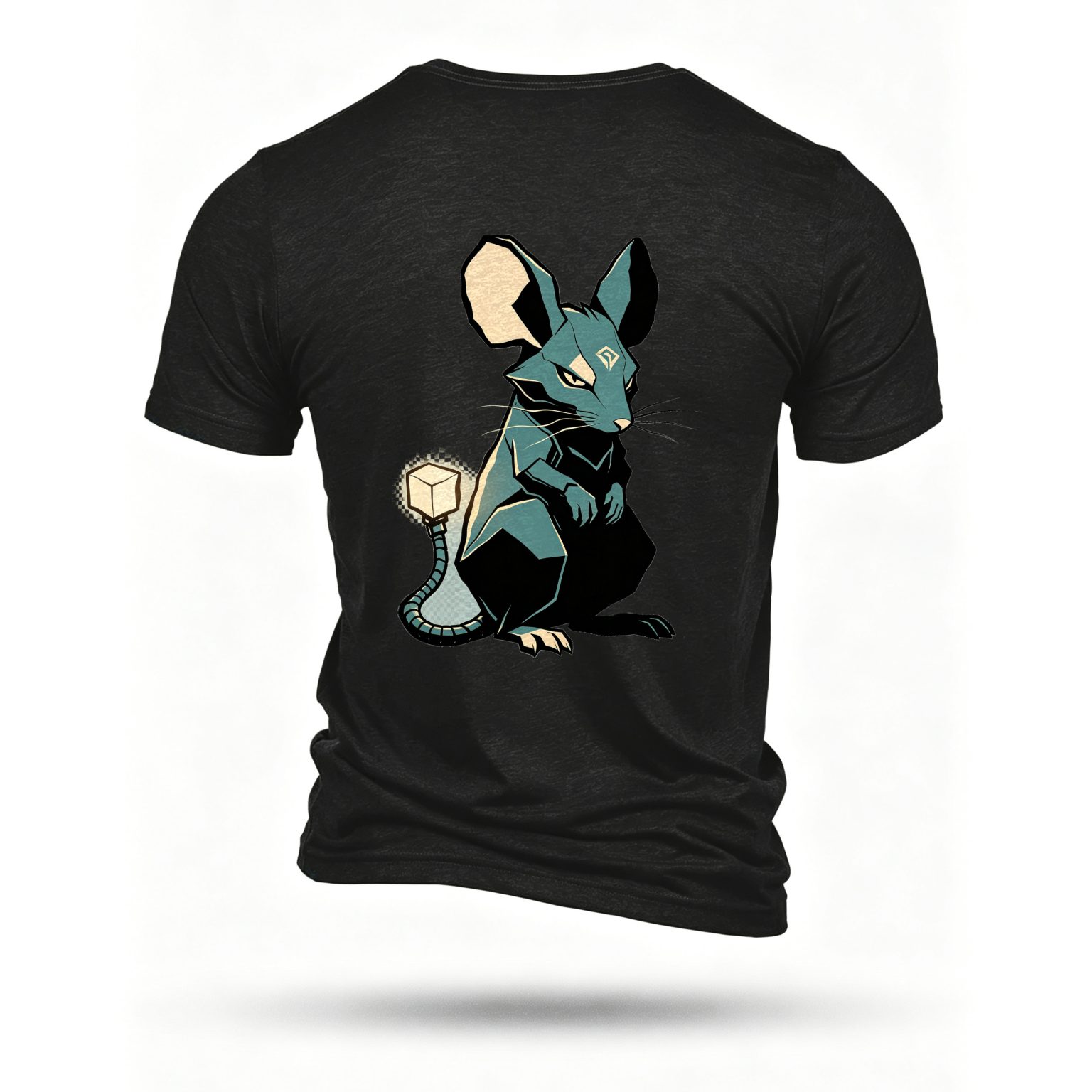 Black T-shirt, back print