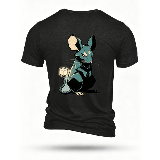 Black T-shirt, back print