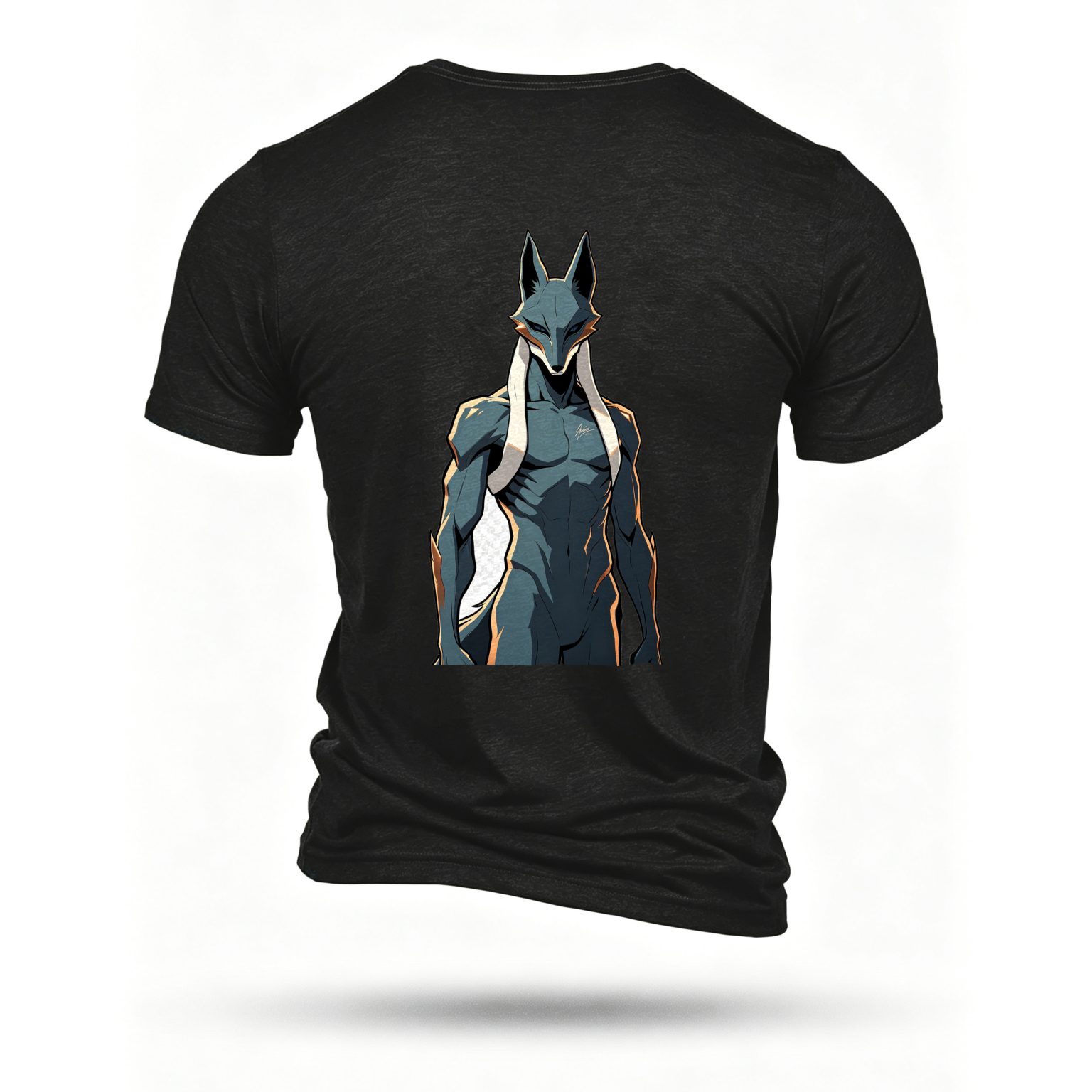Black T-shirt, back print