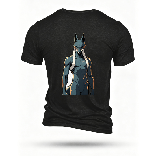 Black T-shirt, back print