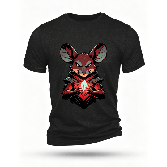 Black T-shirt, front print