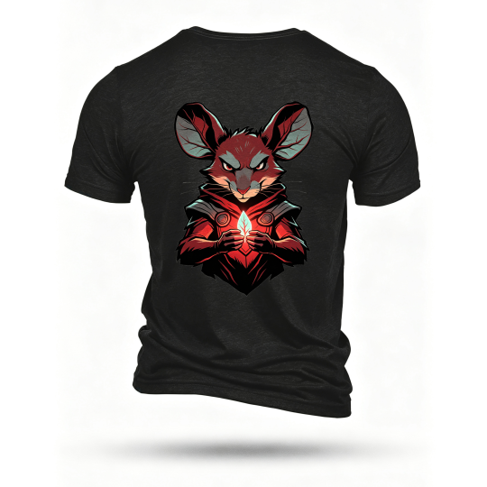Black T-shirt, back print