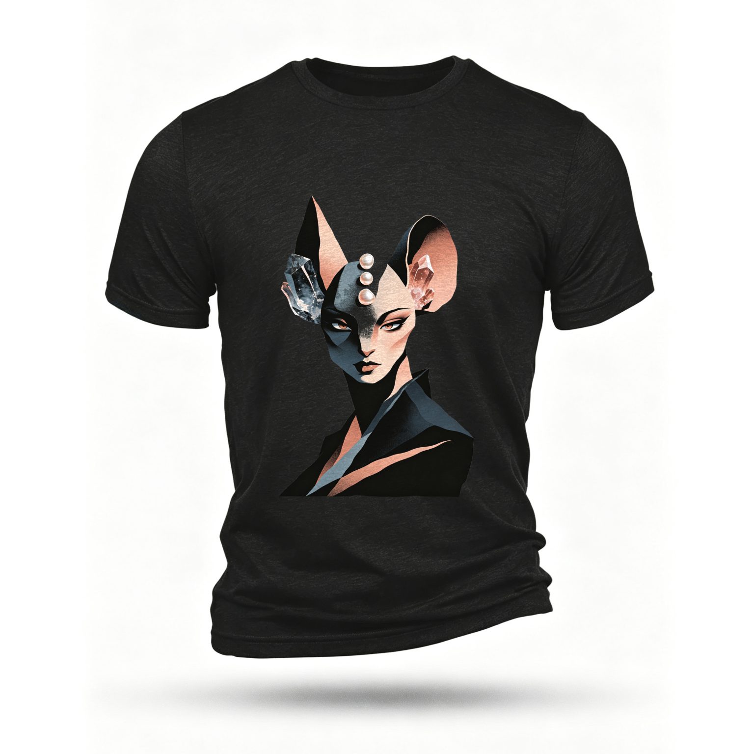 Black T-shirt, front print