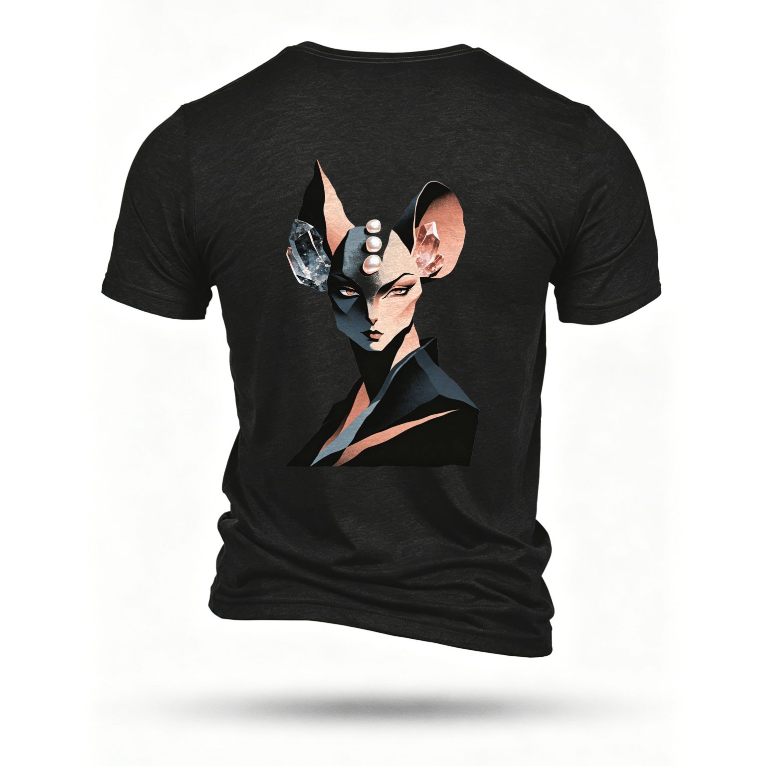 Black T-shirt, back print