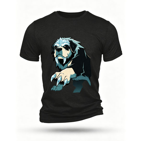 Black T-shirt, front print