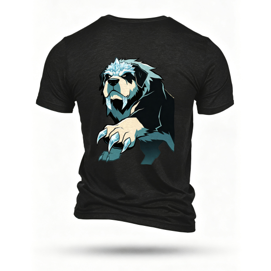 Black T-shirt, back print