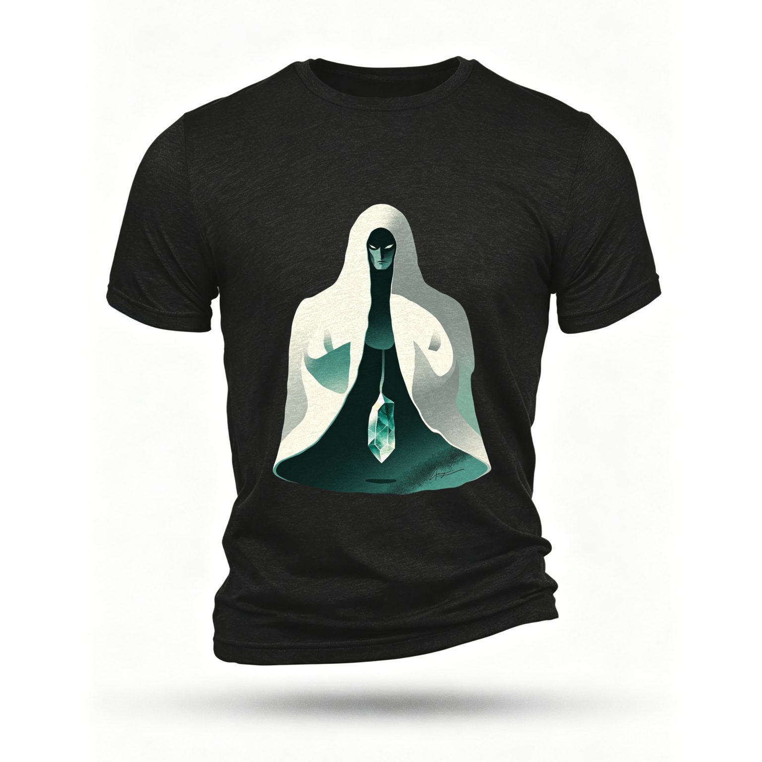 Black T-shirt, front print