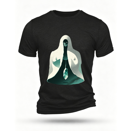 Black T-shirt, front print
