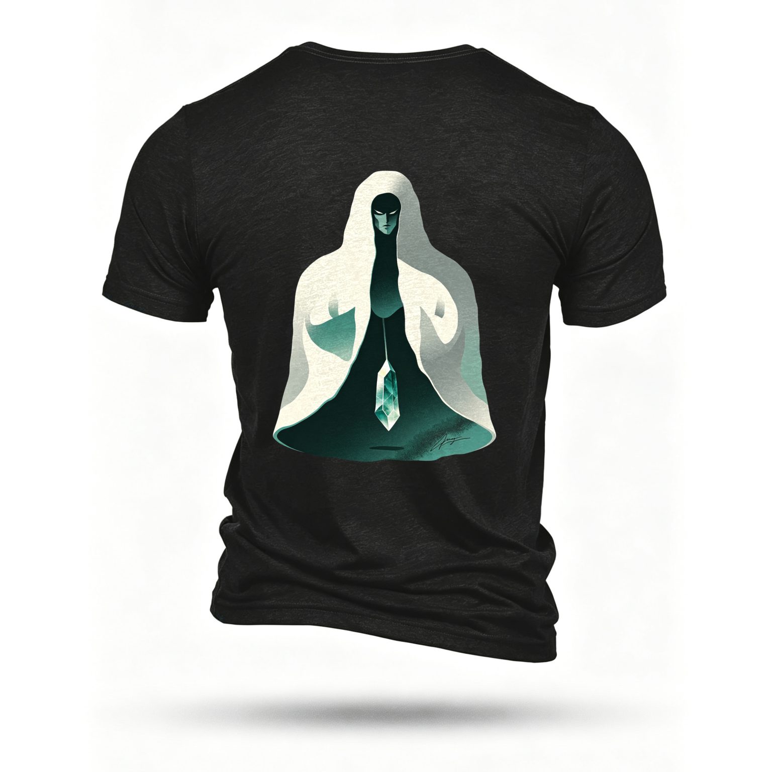 Black T-shirt, back print