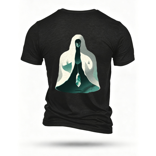 Black T-shirt, back print