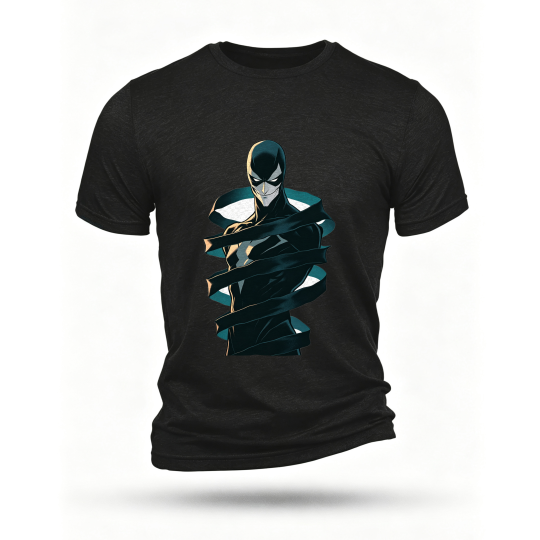 Black T-shirt, front print