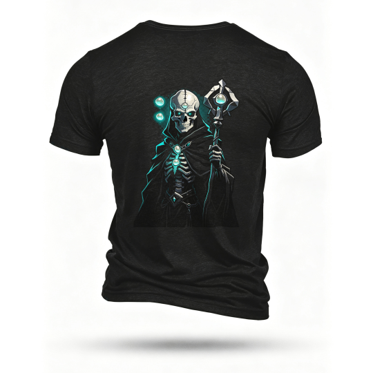 Black T-shirt, back print