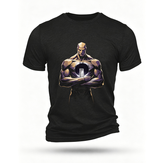 Black T-shirt, front print