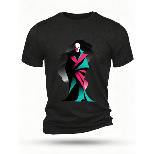 Black T-shirt, front print