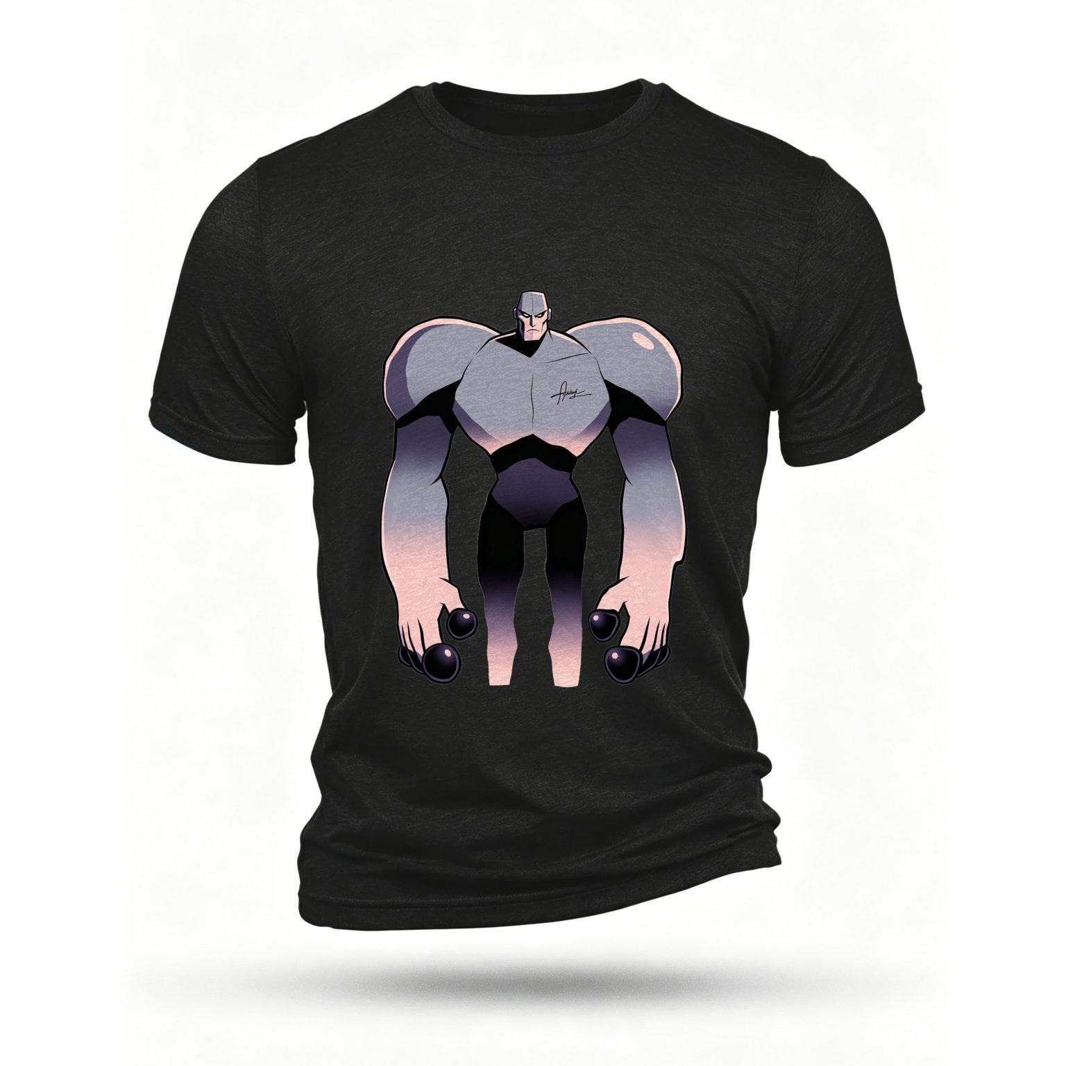 Black T-shirt, front print