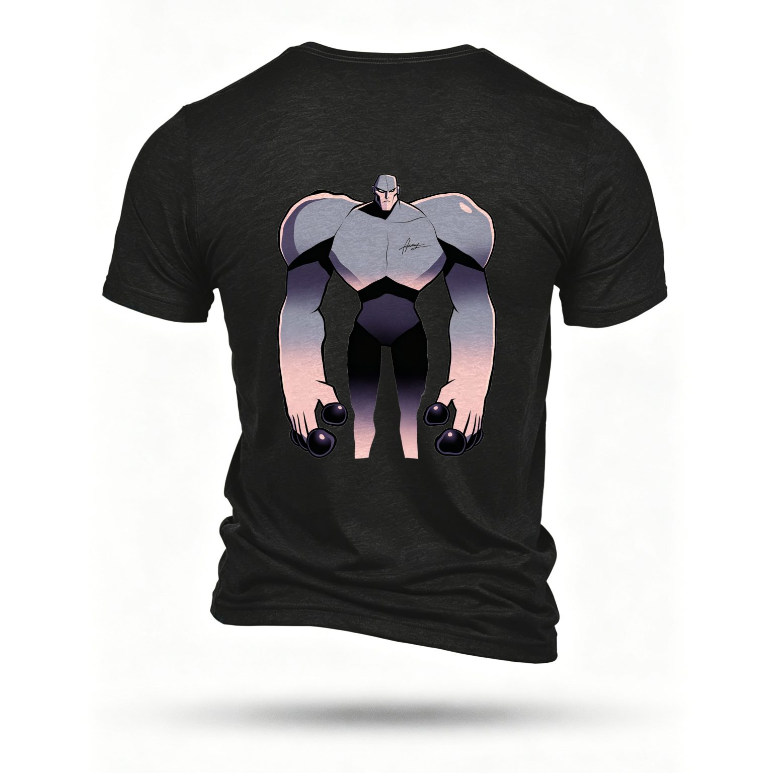 Black T-shirt, back print