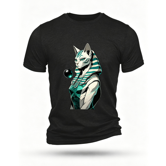 Black T-shirt, front print