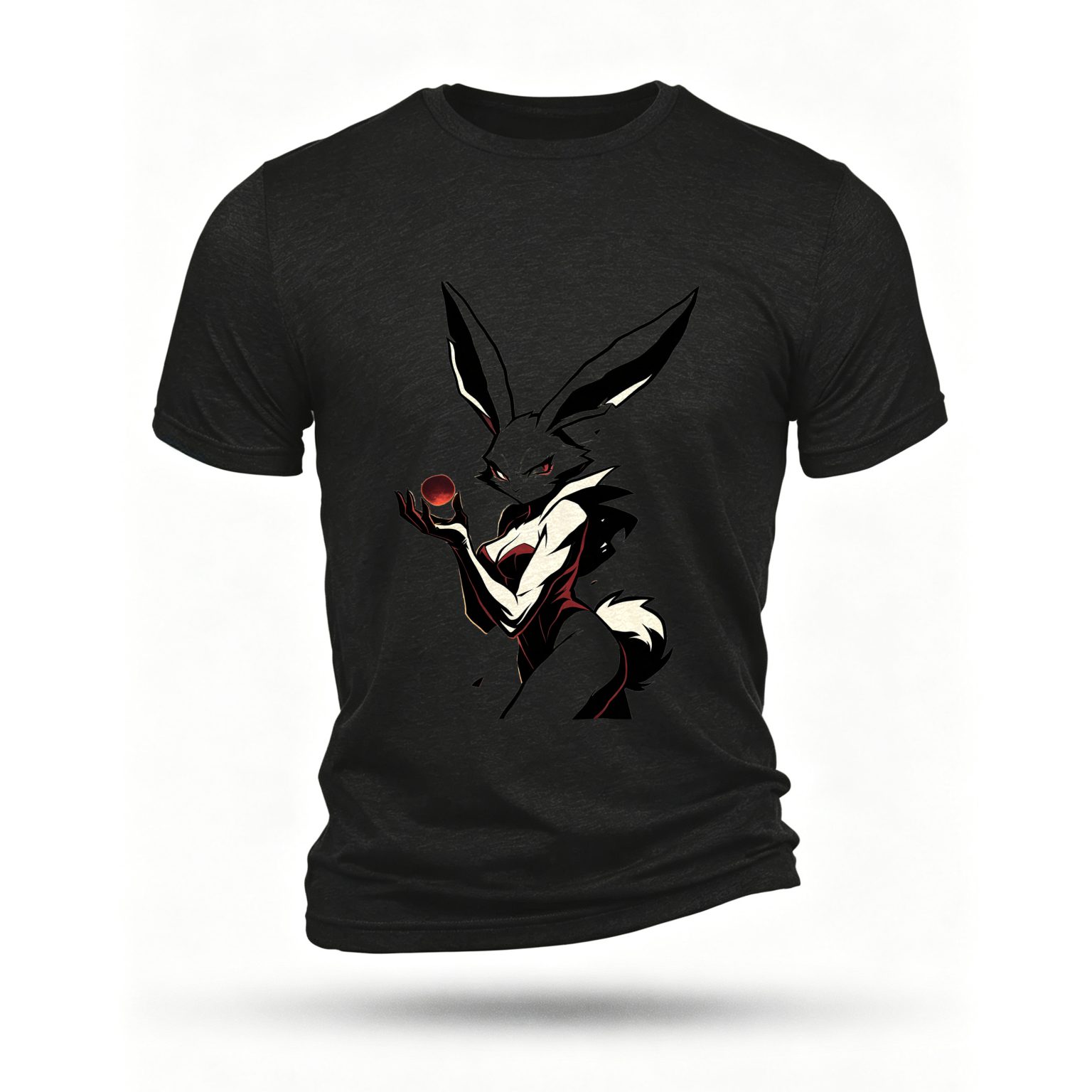 Black T-shirt, front print