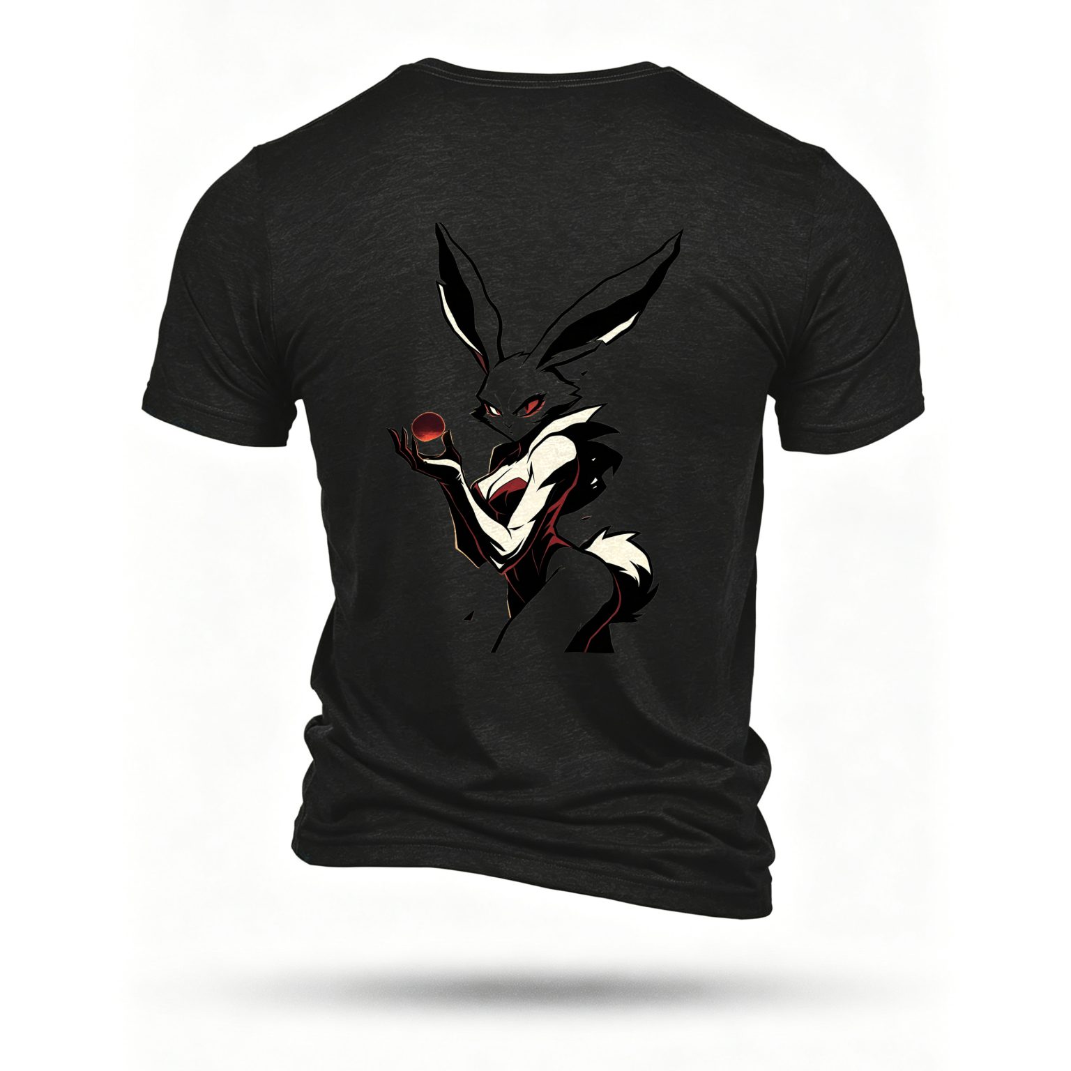 Black T-shirt, back print