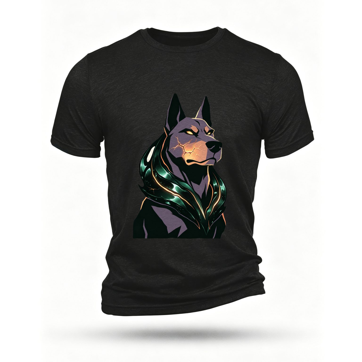 Black T-shirt, front print