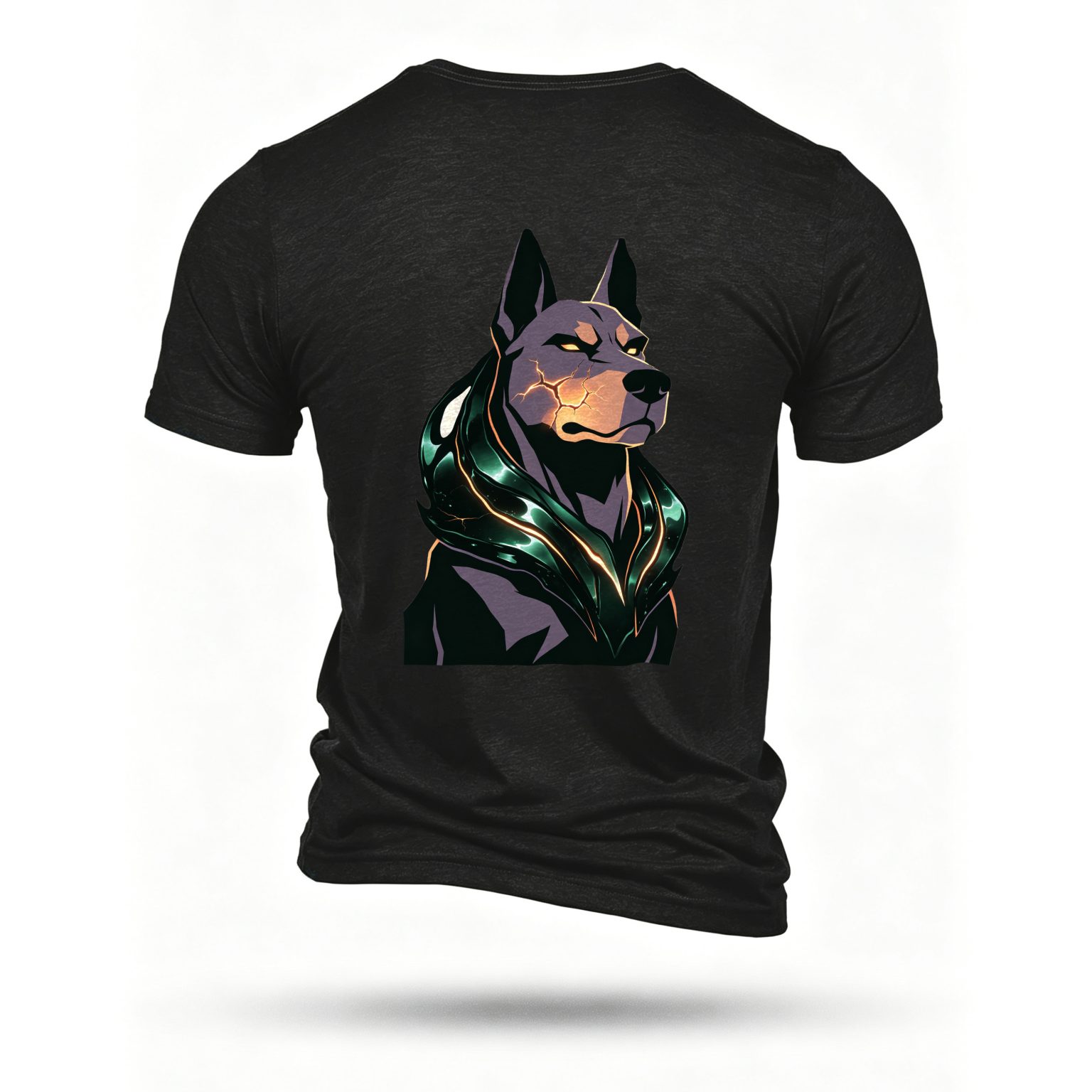 Black T-shirt, back print