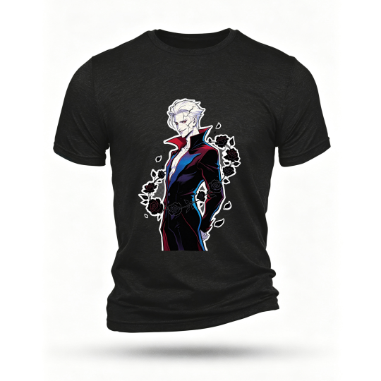 Black T-shirt, front print