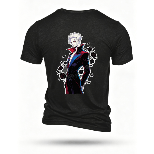 Black T-shirt, back print