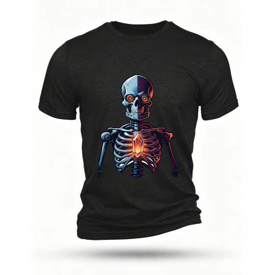 Black T-shirt, front print