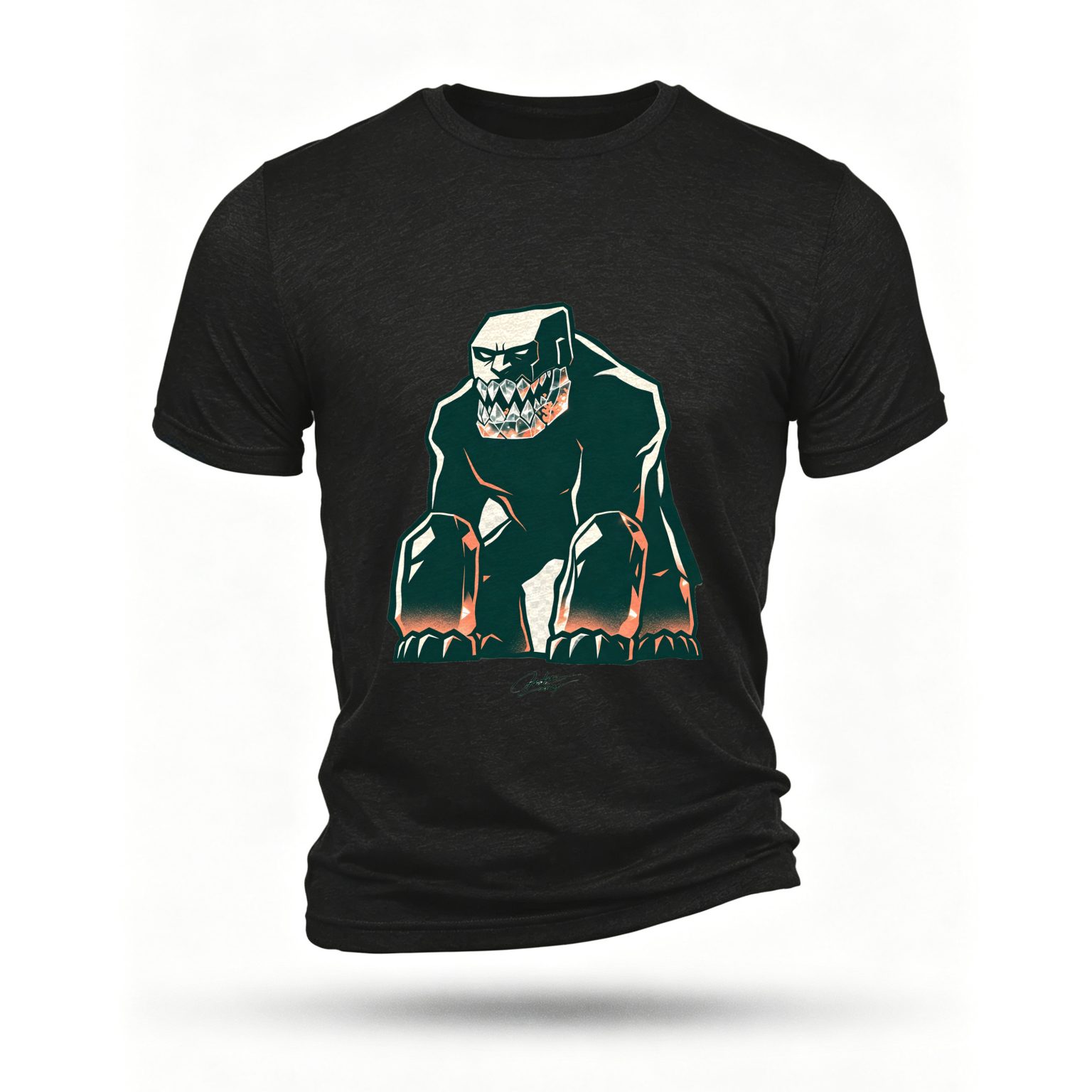 Black T-shirt, front print