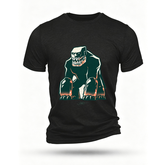 Black T-shirt, front print