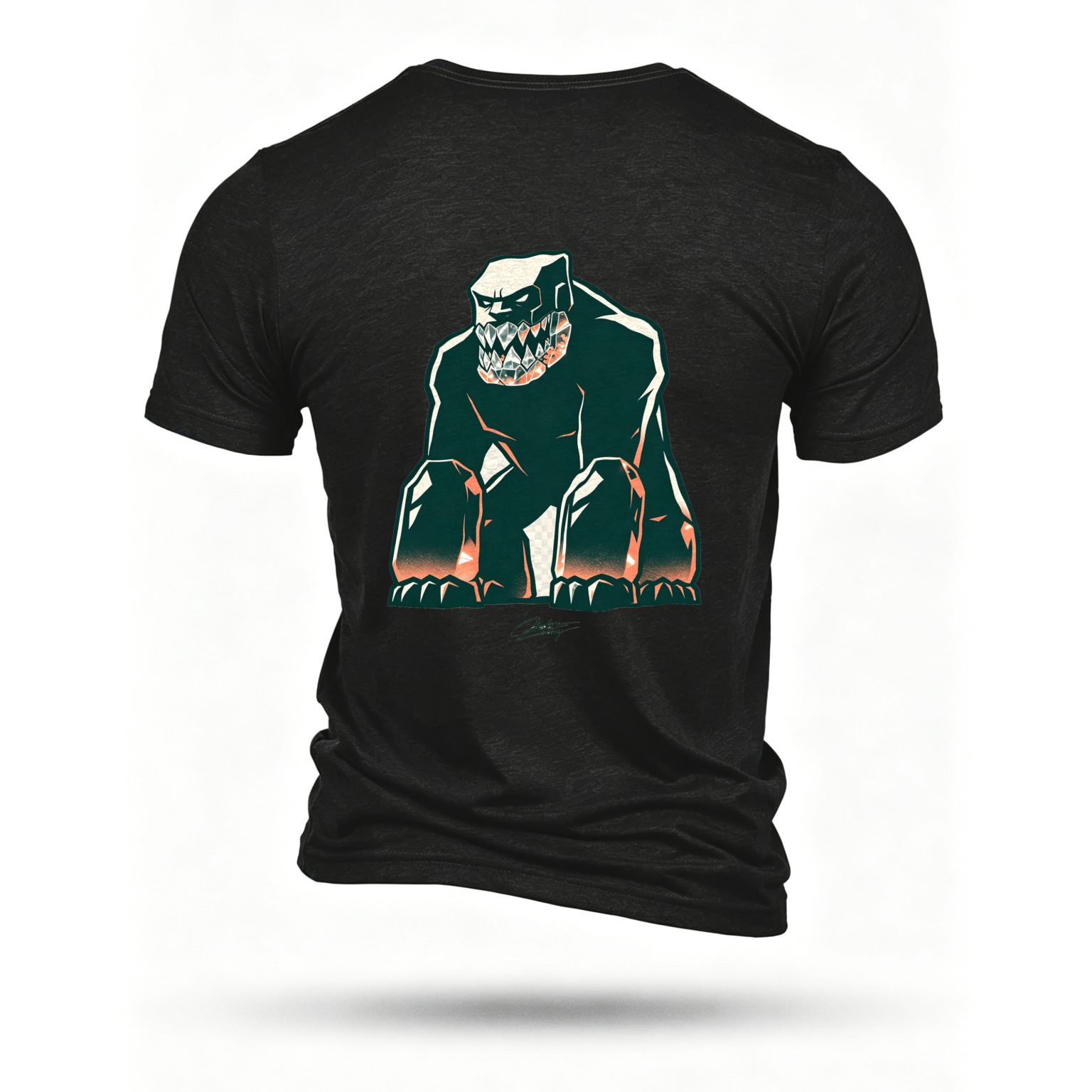 Black T-shirt, back print