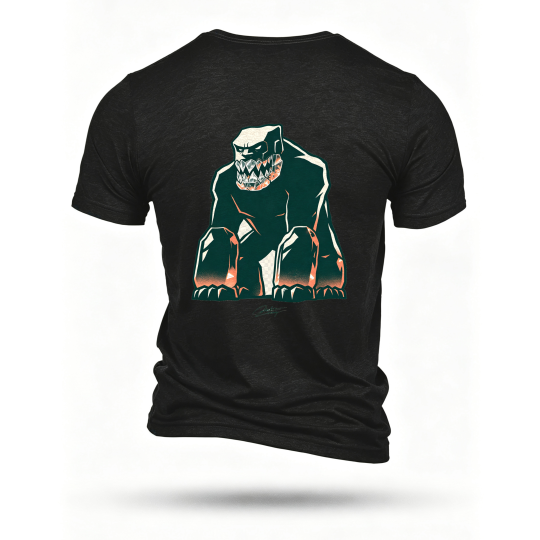 Black T-shirt, back print