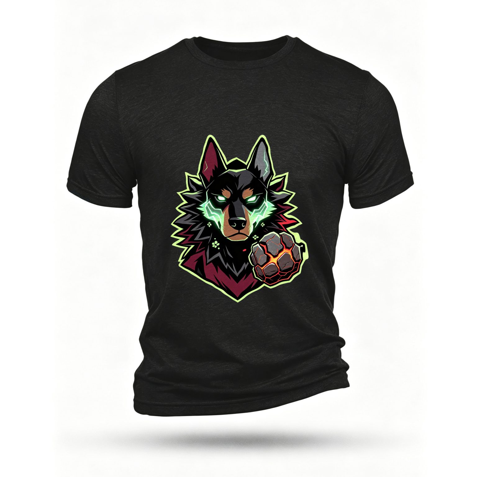 Black T-shirt, front print