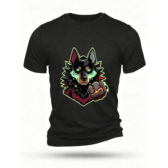 Black T-shirt, front print